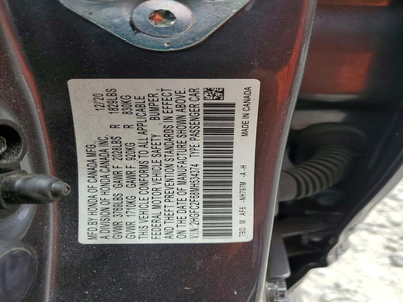 Продажа на аукционе авто 2021 Honda Civic, vin: 2HGFC2F68MH534374, номер лота: 49033356