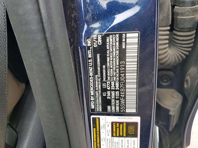 2015 Mercedes-benz C მანქანა იყიდება აუქციონზე, vin: 55SWF4KB7FU041913, აუქციონის ნომერი: 51723466