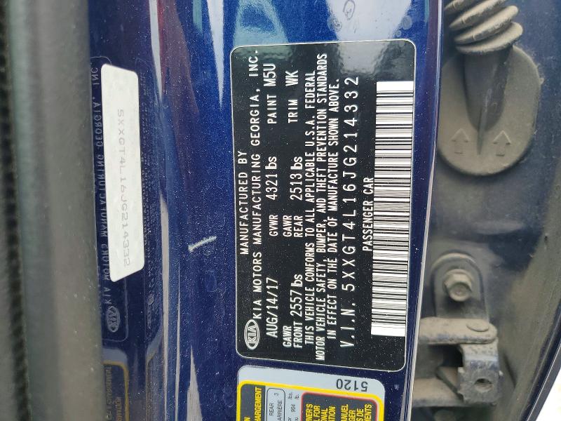 49893876 :رقم المزاد ، 5XXGT4L16JG214332 vin ، 2018 Kia Optima مزاد بيع