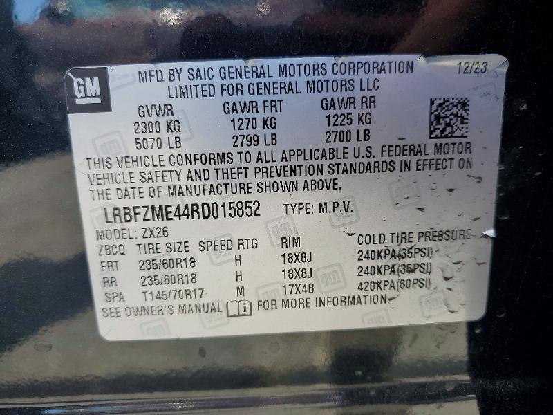 Aukcja sprzedaży 2024 Buick Envision, vin: LRBFZME44RD015852, numer aukcji: 49680016
