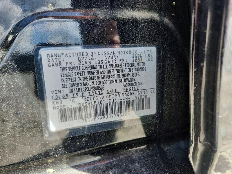 Aukcja sprzedaży 2018 Nissan Sentra, vin: 3N1AB7AP3JY348503, numer aukcji: 48292716