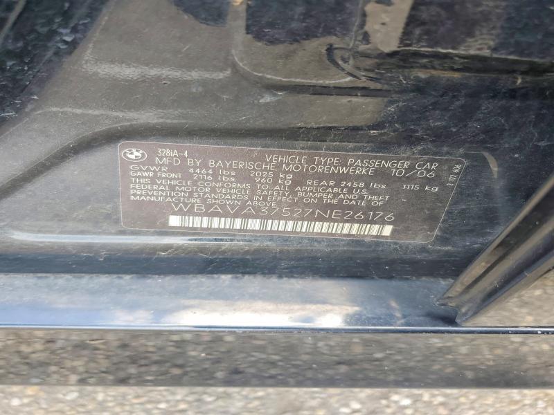 51717006 :رقم المزاد ، WBAVA37527NE26176 vin ، 2007 Bmw 328 مزاد بيع
