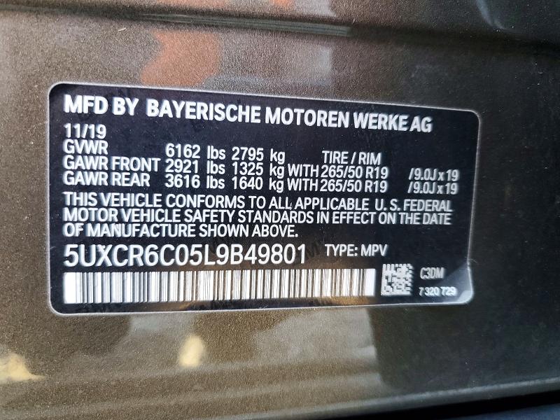 49177156 :رقم المزاد ، 5UXCR6C05L9B49801 vin ، 2020 Bmw X5 مزاد بيع