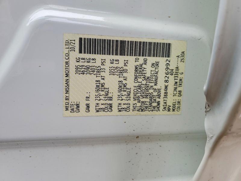 2021 Nissan Rogue მანქანა იყიდება აუქციონზე, vin: 5N1AT3BB4MC826992, აუქციონის ნომერი: 48463056
