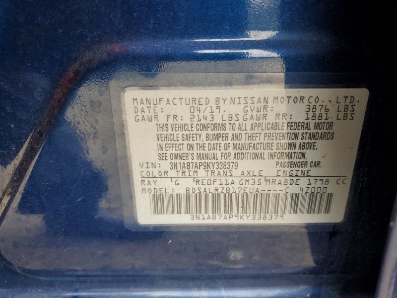 Продажа на аукционе авто 2019 Nissan Sentra, vin: 3N1AB7AP9KY338379, номер лота: 48381936