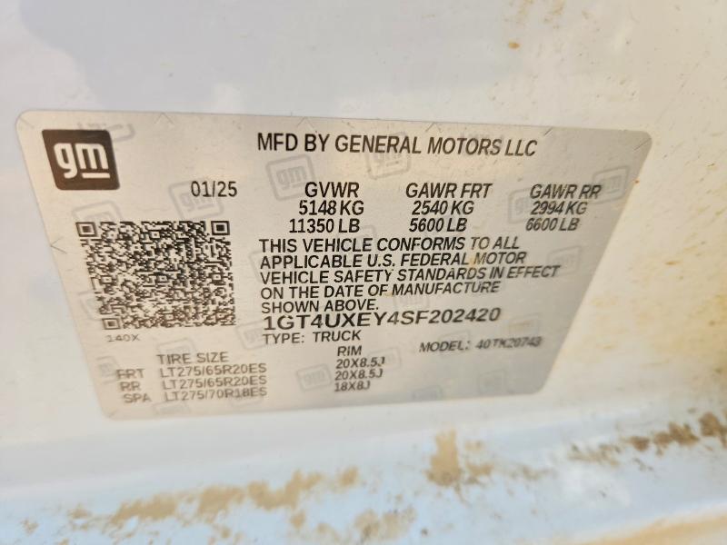 Продажа на аукционе авто 2025 Gmc Sierra, vin: 1GT4UXEY4SF202420, номер лота: 50433816
