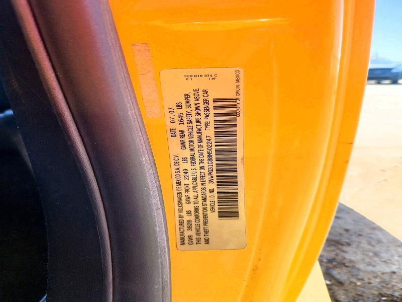 Продажа на аукционе авто 2008 Volkswagen New Beetle, vin: 3VWPG31C88M502247, номер лота: 50925776