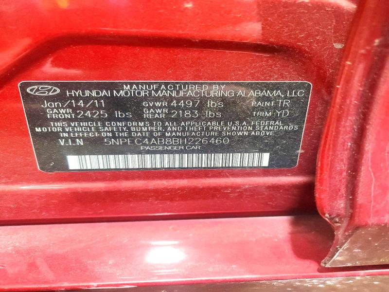 2011 Hyundai Sonata მანქანა იყიდება აუქციონზე, vin: 5NPEC4AB8BH226460, აუქციონის ნომერი: 51318846