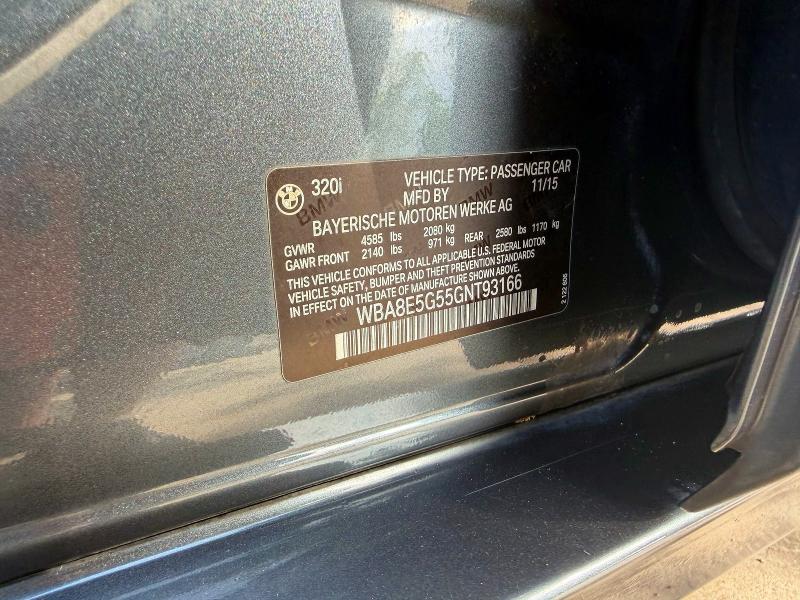 Aukcja sprzedaży 2016 Bmw 320, vin: WBA8E5G55GNT93166, numer aukcji: 51387476