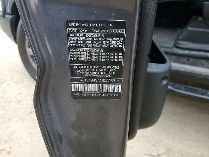 2004 Land Rover Discovery Ii მანქანა იყიდება აუქციონზე, vin: SALTL19404A852583, აუქციონის ნომერი: 52070756