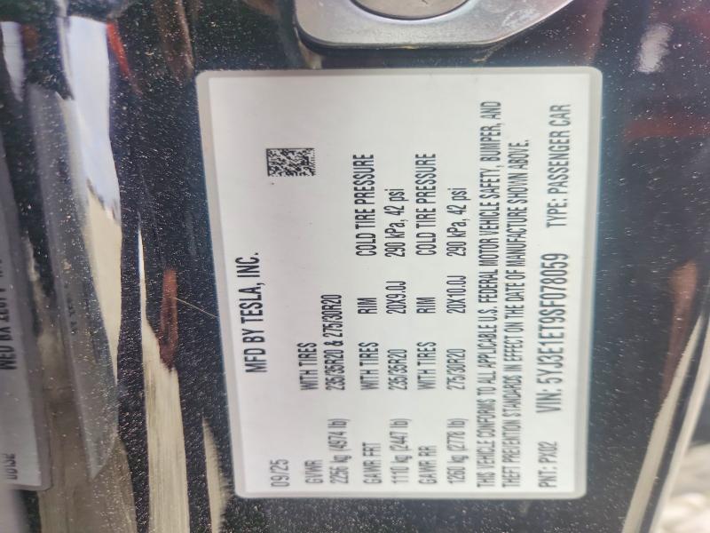 77005675 :رقم المزاد ، 5YJ3E1ET9SF078059 vin ، 2025 Tesla Model 3 مزاد بيع