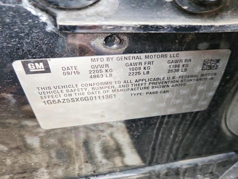 Aukcja sprzedaży 2016 Cadillac Cts, vin: 1G6AZ5SX6G0111361, numer aukcji: 51996216