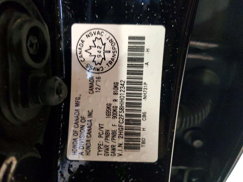 Aukcja sprzedaży 2017 Honda Civic Lx 4dr, vin: 2HGFC2F58HH012342, numer aukcji: 49808716