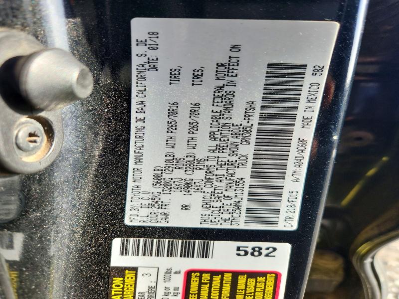 2018 Toyota Tacoma მანქანა იყიდება აუქციონზე, vin: 3TMCZ5AN4JM131554, აუქციონის ნომერი: 50326646