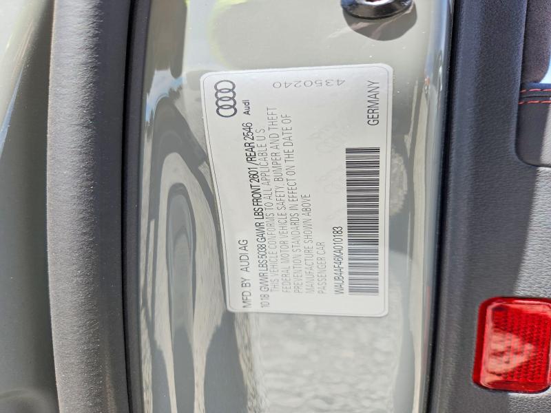 Aukcja sprzedaży 2019 Audi S4, vin: WAUB4AF46KA010183, numer aukcji: 50172006