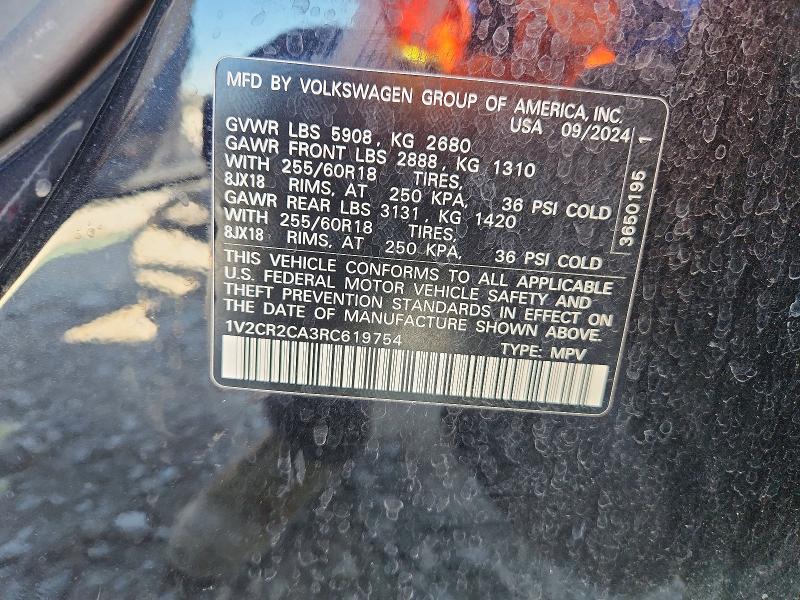 Продажа на аукционе авто 2024 Volkswagen Atlas, vin: 1V2CR2CA3RC619754, номер лота: 51143206