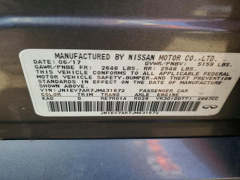 Продажа на аукционе авто 2018 Infiniti Q50, vin: JN1EV7AR7JM431672, номер лота: 47900266