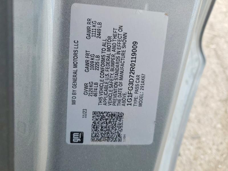 2024 Chevrolet Camaro მანქანა იყიდება აუქციონზე, vin: 1G1FG3D72R0119009, აუქციონის ნომერი: 49138116