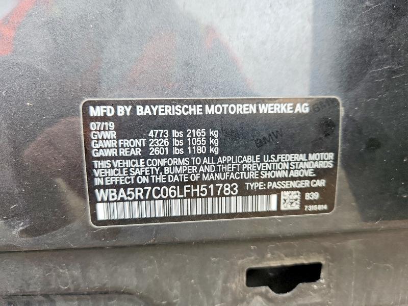 Aukcja sprzedaży 2020 Bmw 330xi, vin: WBA5R7C06LFH51783, numer aukcji: 51615266