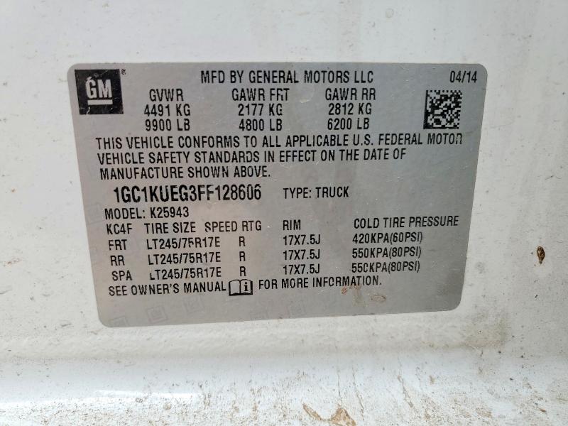 48819626 :رقم المزاد ، 1GC1KUEG3FF128606 vin ، 2015 Chevrolet Silverado مزاد بيع