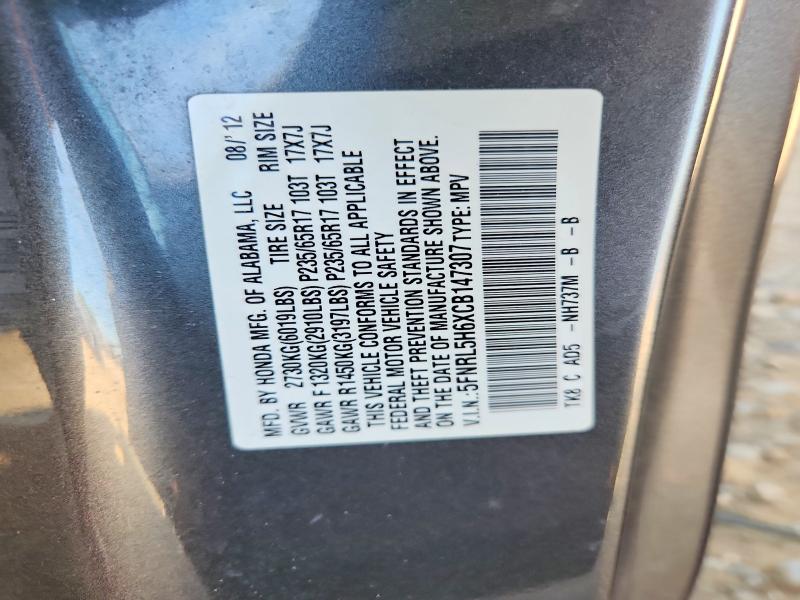 Aukcja sprzedaży 2012 Honda Odyssey, vin: 5FNRL5H6XCB147307, numer aukcji: 49973916