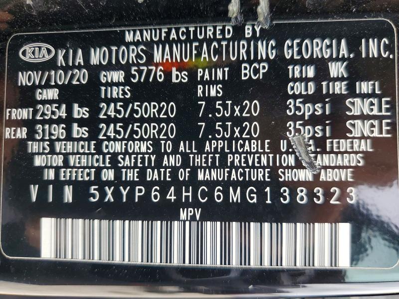 Aukcja sprzedaży 2021 Kia Telluride, vin: 5XYP64HC6MG138323, numer aukcji: 51844526