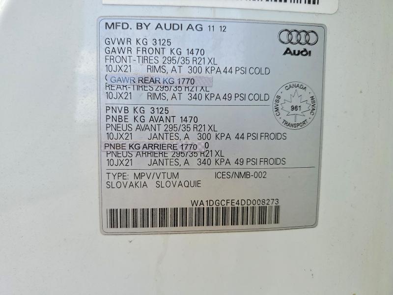 Продажа на аукционе авто 2013 Audi Q7, vin: WA1DGCFE4DD008273, номер лота: 51375776