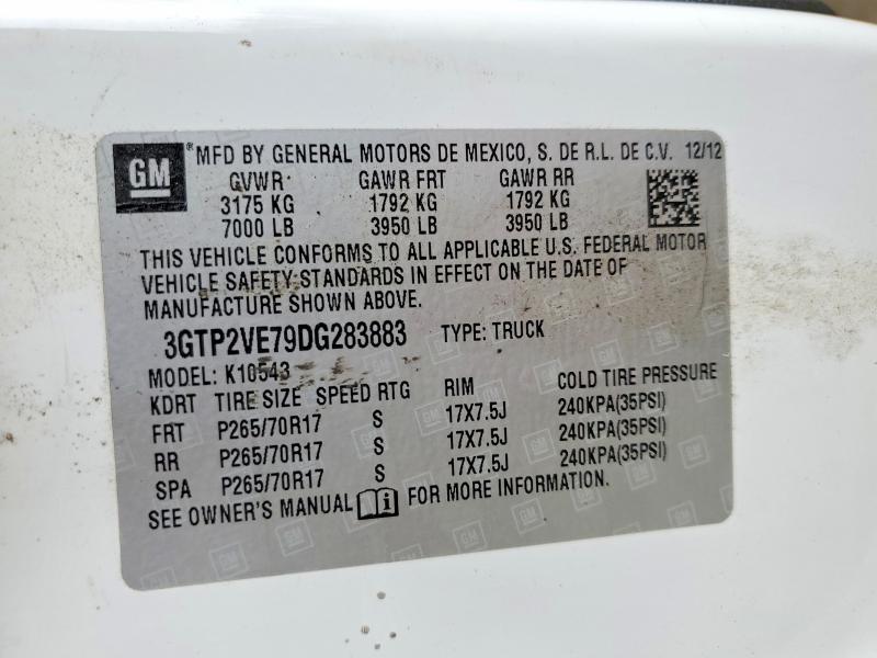Продаж на аукціоні авто 2013 Gmc Sierra, vin: 3GTP2VE79DG283883, номер лоту: 49214836