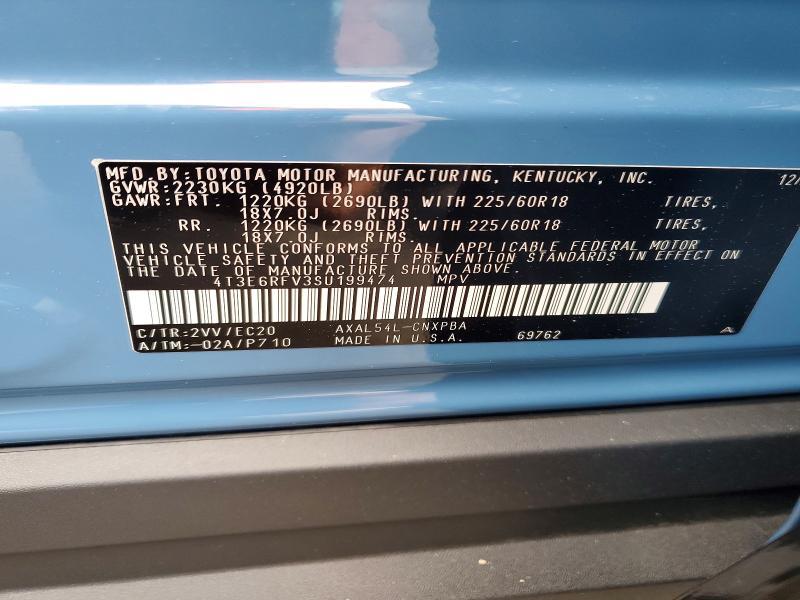 51927316 :رقم المزاد ، 4T3E6RFV3SU199474 vin ، 2025 Toyota Rav4 مزاد بيع