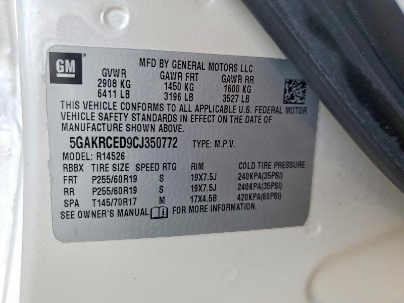 Продаж на аукціоні авто 2012 Buick Enclave, vin: 5GAKRCED9CJ350772, номер лоту: 48111726