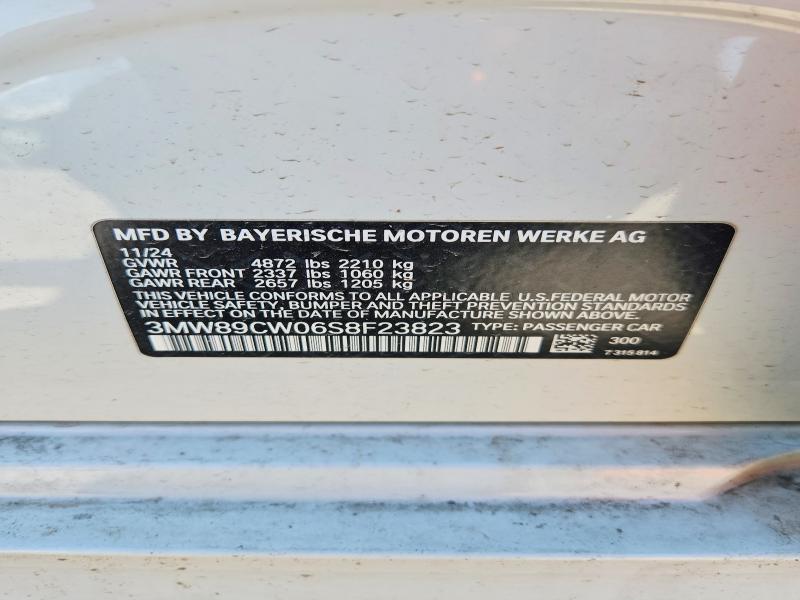 48804026 :رقم المزاد ، 3MW89CW06S8F23823 vin ، 2025 Bmw 330xi مزاد بيع