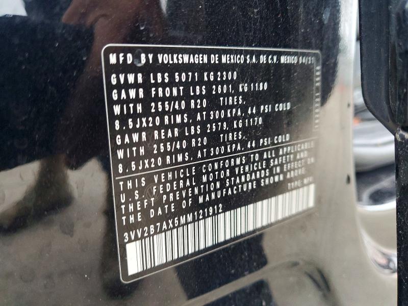 Aukcja sprzedaży 2021 Volkswagen Tiguan, vin: 3VV2B7AX5MM121912, numer aukcji: 52084196