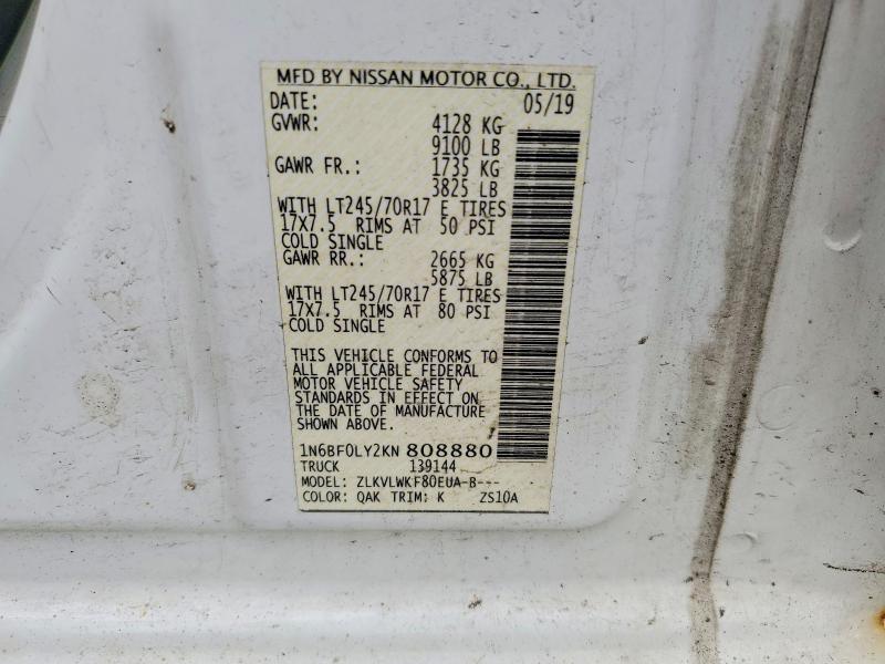 Продаж на аукціоні авто 2019 Nissan Nv, vin: 1N6BF0LY2KN808880, номер лоту: 56347046