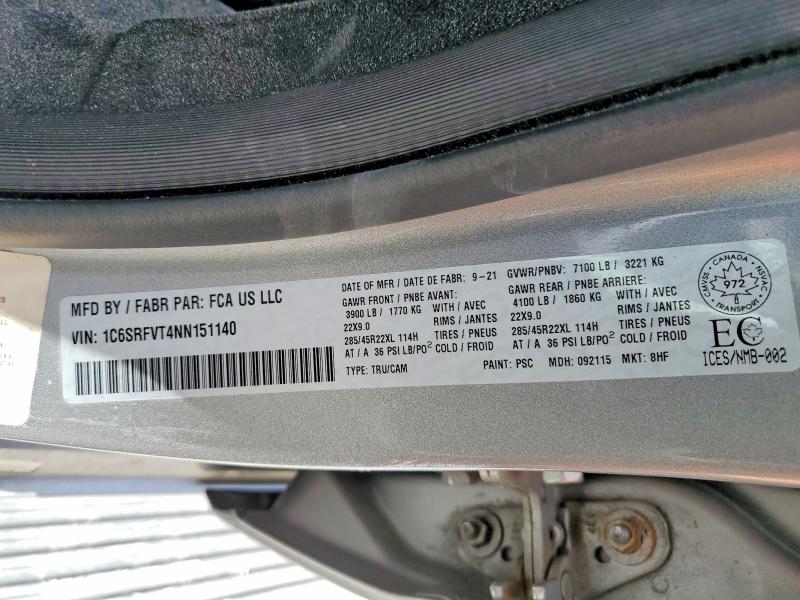 Продажа на аукционе авто 2022 Ram 1500, vin: 1C6SRFVT4NN151140, номер лота: 50659546
