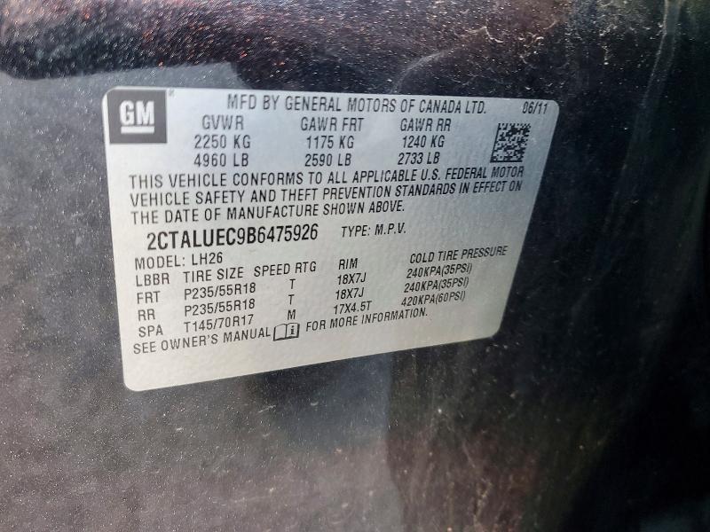 Продажа на аукционе авто 2011 Gmc Terrain, vin: 2CTALUEC9B6475926, номер лота: 51811646
