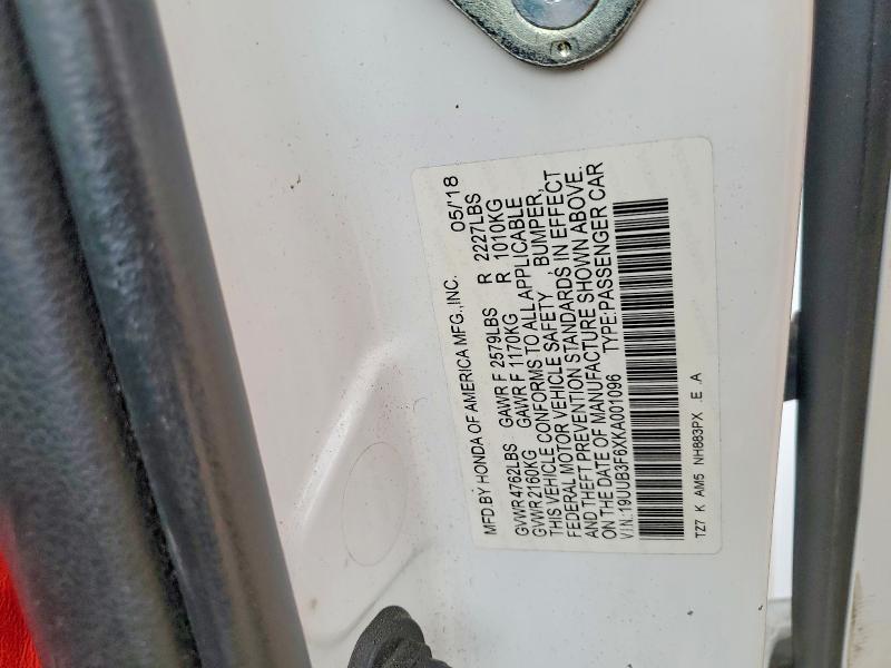 Продаж на аукціоні авто 2019 Acura Tlx, vin: 19UUB3F6XKA001096, номер лоту: 51072196