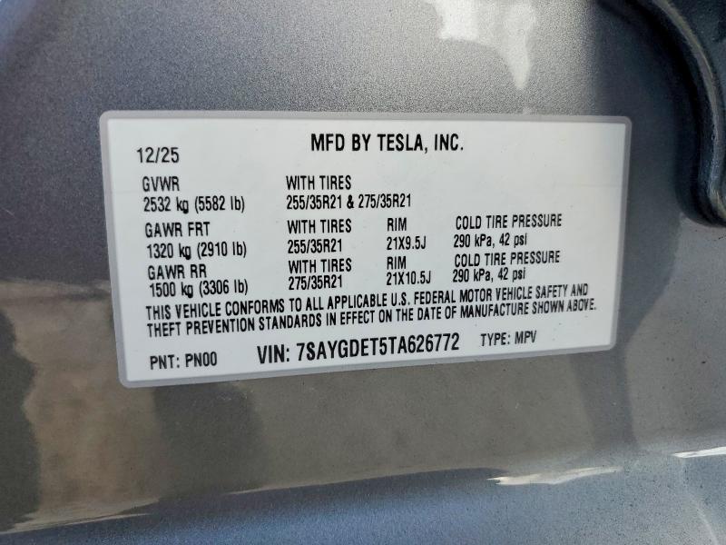 Aukcja sprzedaży 2026 Tesla Model Y, vin: 7SAYGDET5TA626772, numer aukcji: 49676596