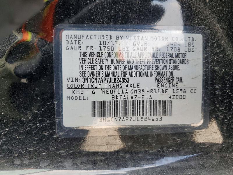 Aukcja sprzedaży 2018 Nissan Versa, vin: 3N1CN7AP7JL824653, numer aukcji: 51427846