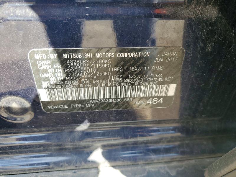 Продаж на аукціоні авто 2017 Mitsubishi Outlander, vin: JA4AZ3A33HZ061686, номер лоту: 49112216