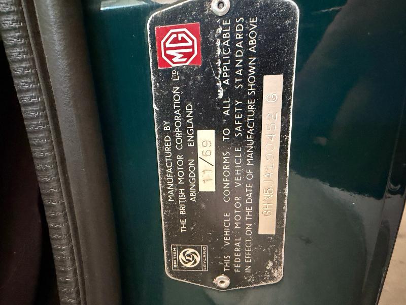 Продаж на аукціоні авто 1970 Mgb Roadster, vin: GHN5UA190452G, номер лоту: 52152916