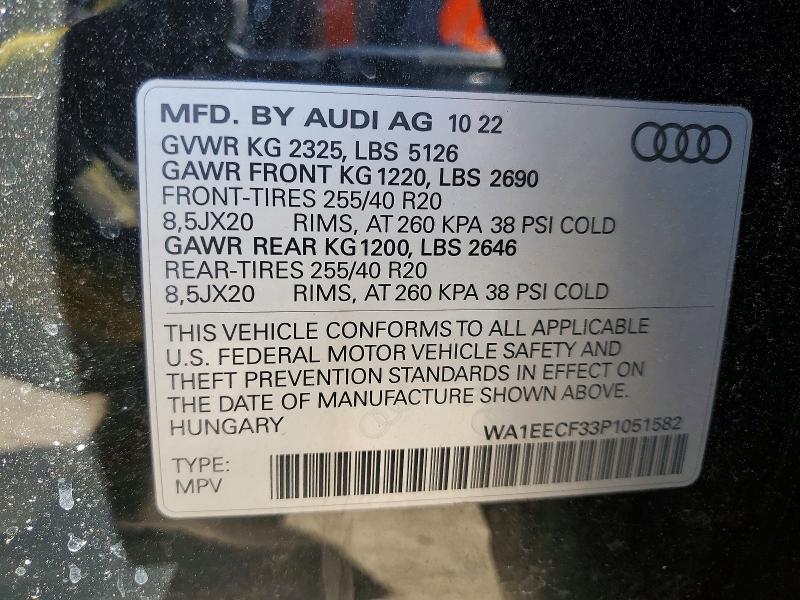 Продаж на аукціоні авто 2023 Audi Q3, vin: WA1EECF33P1051582, номер лоту: 50304986