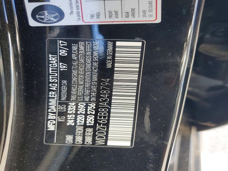 Продажа на аукционе авто 2018 Mercedes-benz E, vin: WDDZF6EB8JA348794, номер лота: 51211516