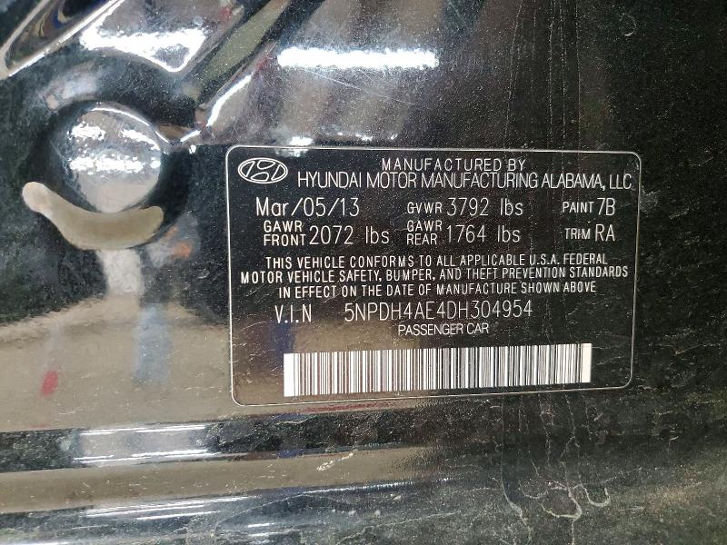 Продажа на аукционе авто 2013 Hyundai Elantra, vin: 5NPDH4AE4DH304954, номер лота: 49230716