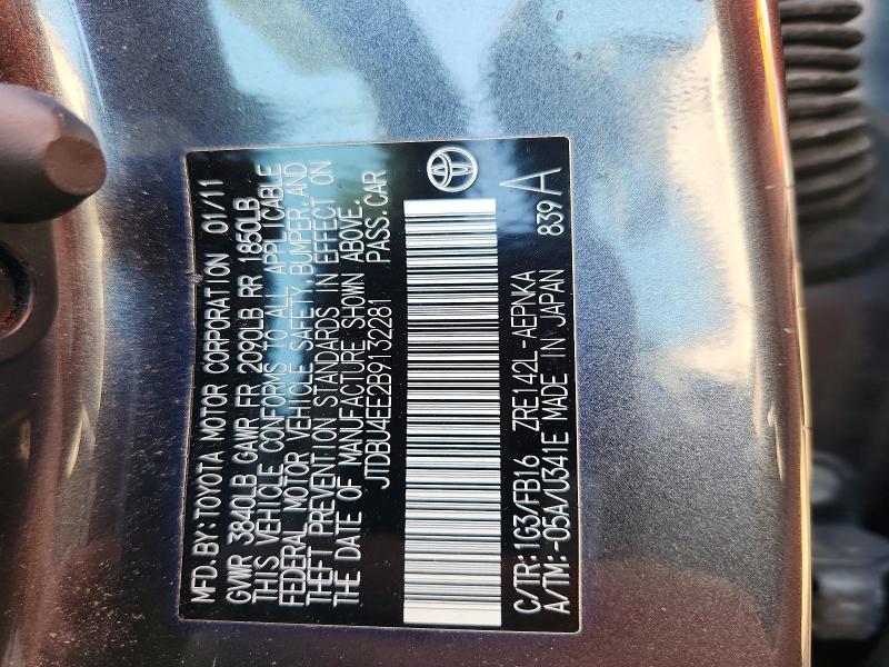 50974696 :رقم المزاد ، JTDBU4EE2B9132281 vin ، 2011 Toyota Corolla مزاد بيع