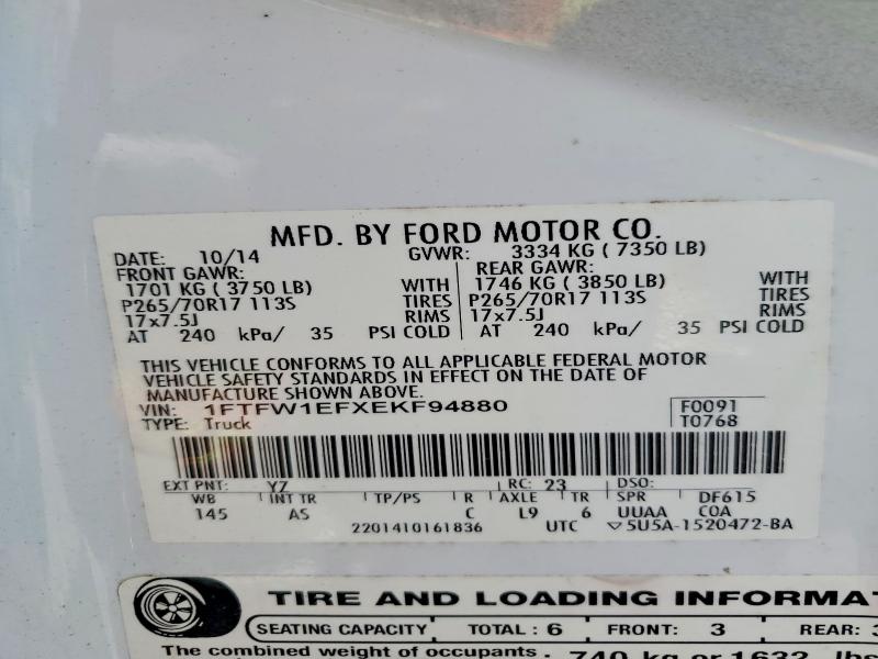 Aukcja sprzedaży 2014 Ford F150, vin: 1FTFW1EFXEKF94880, numer aukcji: 50623486