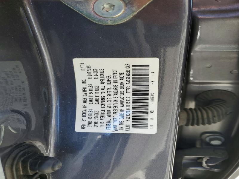 2017 Honda Accord მანქანა იყიდება აუქციონზე, vin: 1HGCR3F9XHA015915, აუქციონის ნომერი: 46927906