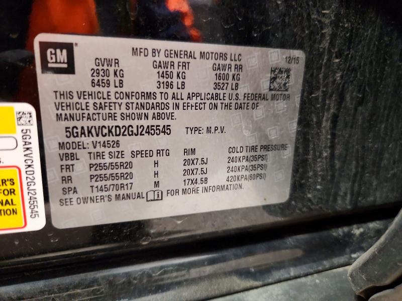 Продаж на аукціоні авто 2016 Buick Enclave, vin: 5GAKVCKD2GJ245545, номер лоту: 48532166