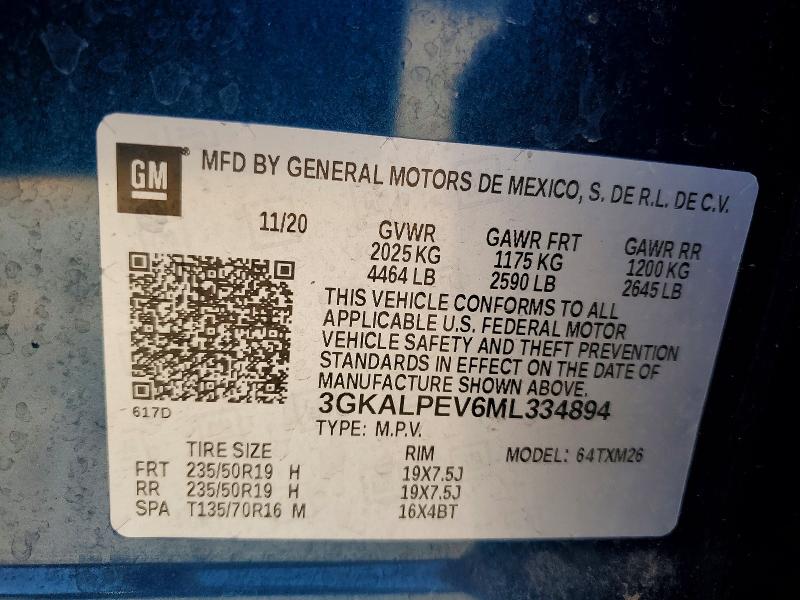 Продаж на аукціоні авто 2021 Gmc Terrain, vin: 3GKALPEV6ML334894, номер лоту: 49796456