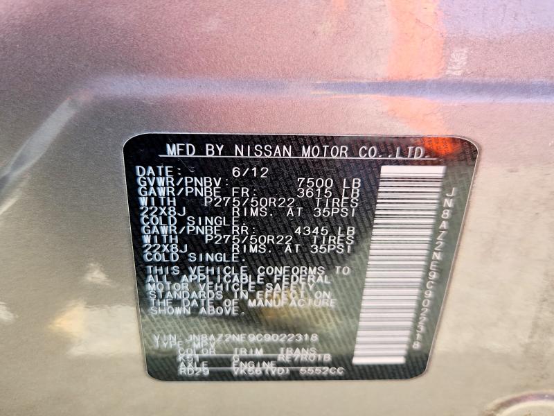 Продаж на аукціоні авто 2012 Infiniti Qx56, vin: JN8AZ2NE9C9022318, номер лоту: 49623906