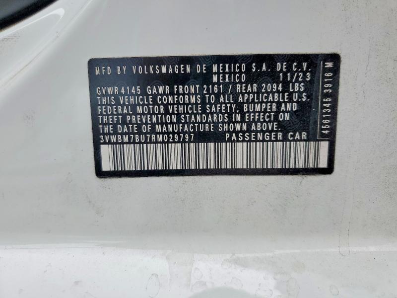 Aukcja sprzedaży 2024 Volkswagen Jetta, vin: 3VWBM7BU7RM029797, numer aukcji: 48496906